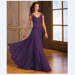 Jade By Jasmine Eggplant Sz 6 Evening Gown - image 1